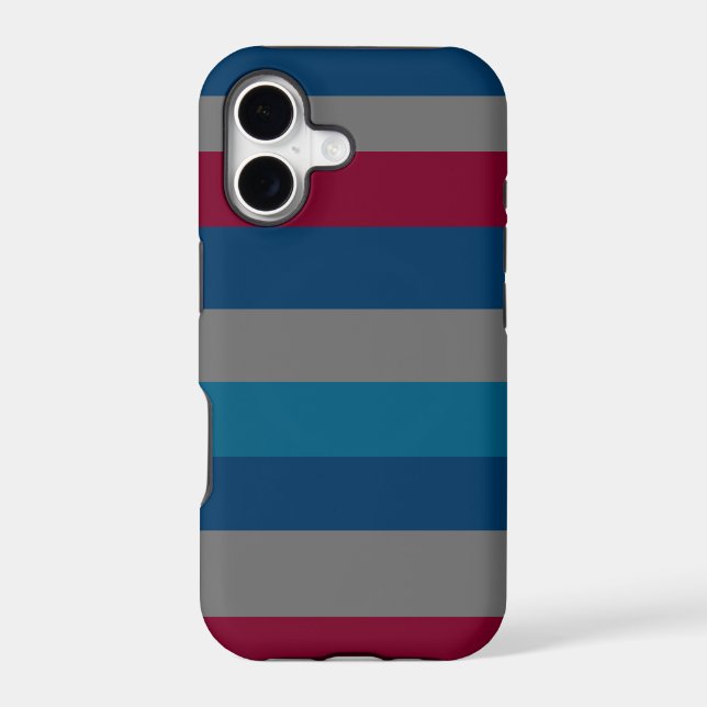 horizontale modern Bordeaux lines pattern Iphone Case (Back)