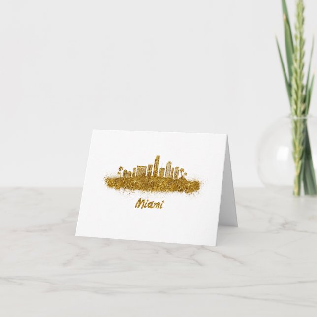 horizonte miami oro letterpress thank you card (Front)