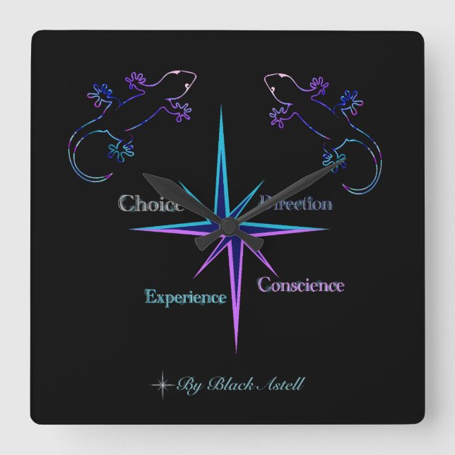 Horloge acrylique/Acrylic clock everyday symbols (Front)