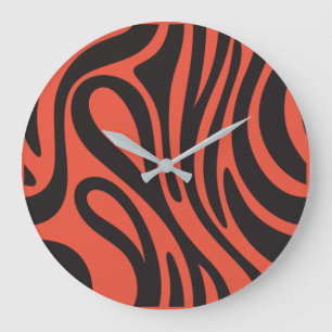 Horloge Effet Zèbre Africain.Nature et minimaliste Large Clock