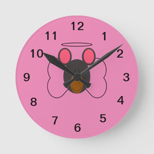 Horloge emoji souris ange round clock