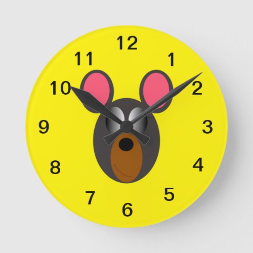 Horloge emoji souris cool round clock