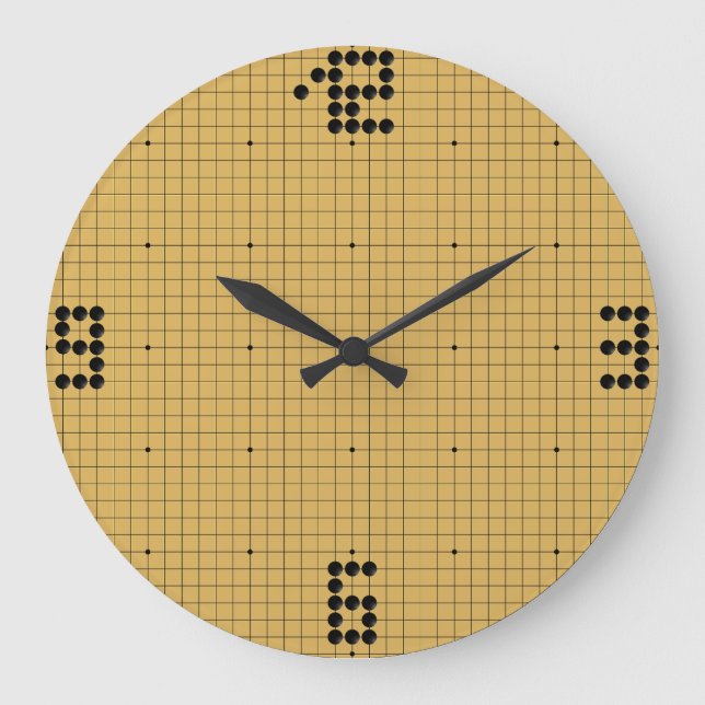 Horloge Goban Clock - Black Stones - 3-6-9-12 (Front)