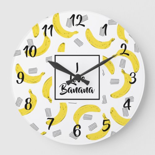Horloge I LOVE BANANA Large Clock