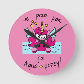 Horloge "Licorne, Aquaponey" Round Clock
