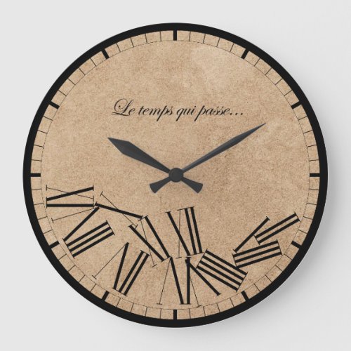 Horloge murale _ Le temps qui passeEffet papier Large Clock