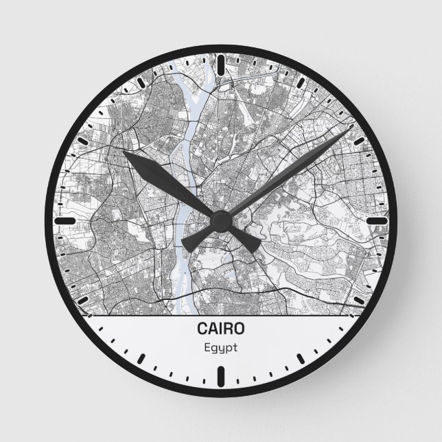 Horloge Ronde Cairo Clock City Line Art (Front)