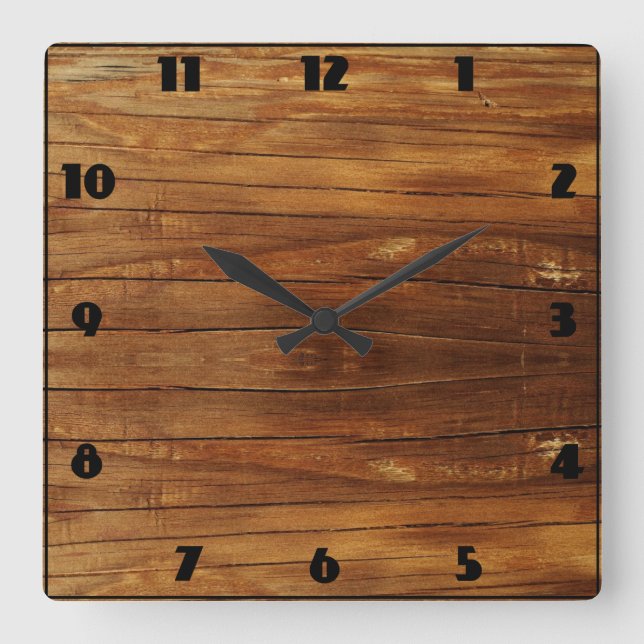 Horloge style rustique square wall clock (Front)