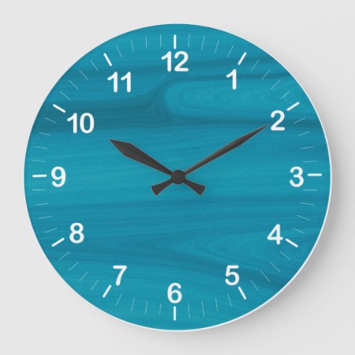 Horloge Texture Bois  Bleu Indigo Large Clock