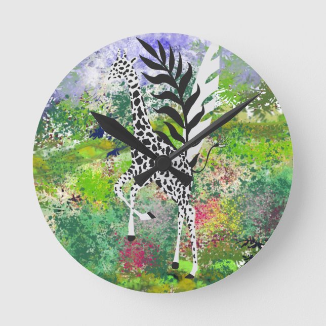 Horloge Wildlife Friendship - Giraffe  Round Clock (Front)