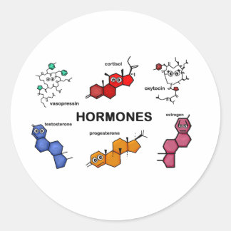Hormones Classic Round Sticker
