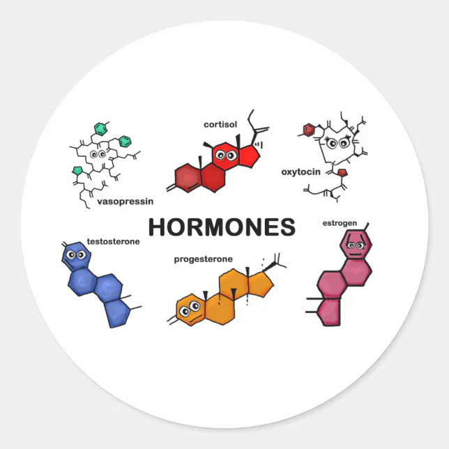 Hormones Sticker Hormones Classic Round Sticker | Zazzle
