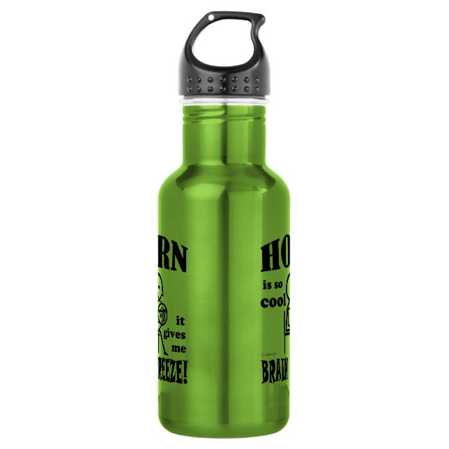 Horn, Brain Freeze Stainless Steel Water Bottle (Front)
