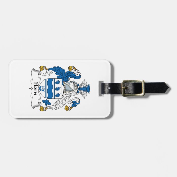 Horn Family Crest Luggage Tags