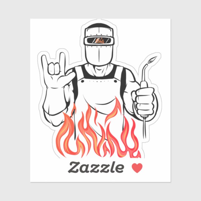 Horn Hand Hand Sign Symbol Welder Fire Sticker (Sheet)