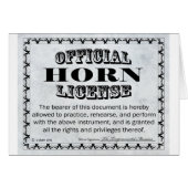 Horn License (Front Horizontal)