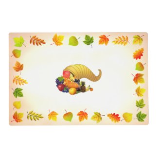 Horn of Plenty and Beautiful Fall Leaves Placemat