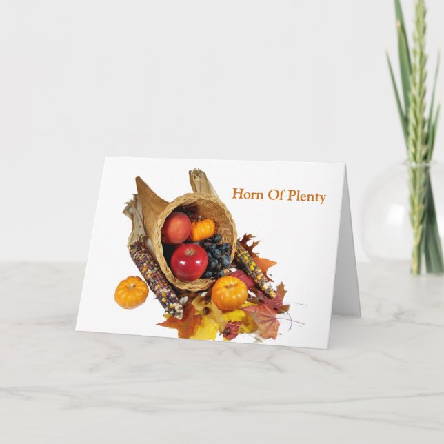 Horn Of Plenty Holiday Card (Front)