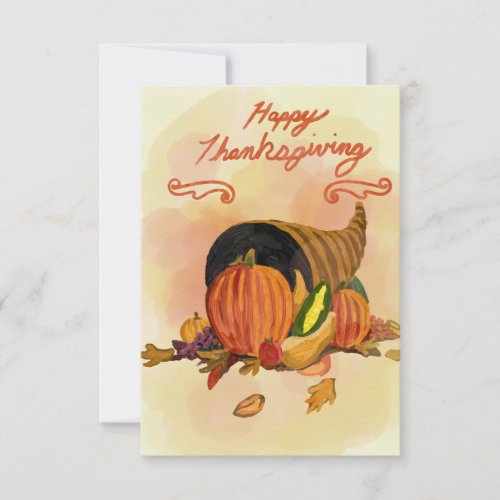 Horn of Plenty Thanksgiving Card