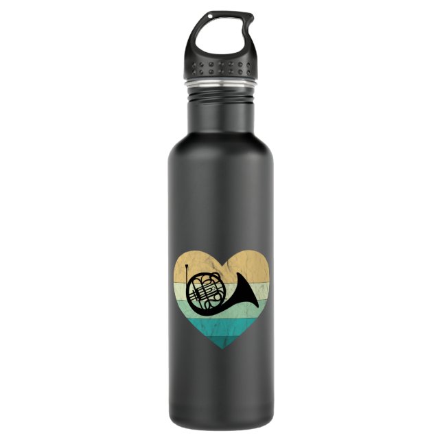 Horn Player Loves Horn French Horn Stainless Steel Water Bottle (Front)