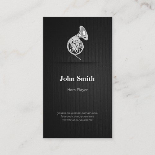 Horn Player - Professional Premium Black Mesh Business Card