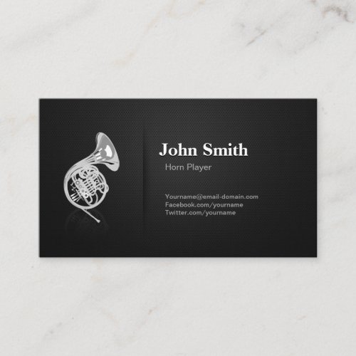 Horn Player - Professional Premium Black Mesh Business Card Templates