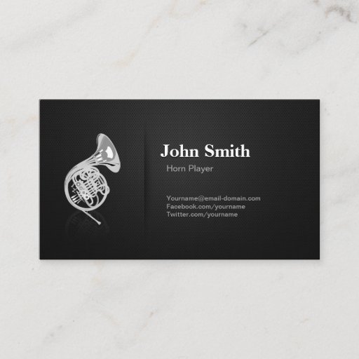 Customizable Horn Player - Professional Premium Black Mesh Business Card Templates