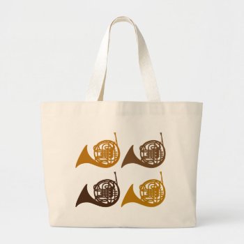 Horn Quartet 4 Horn Large Tote Bag by madconductor at Zazzle