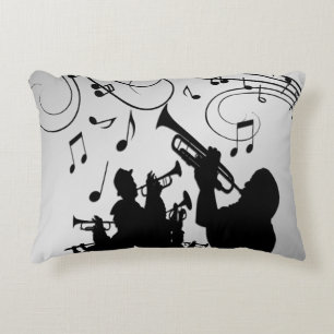 Horn Section Music Design Accent Pillow