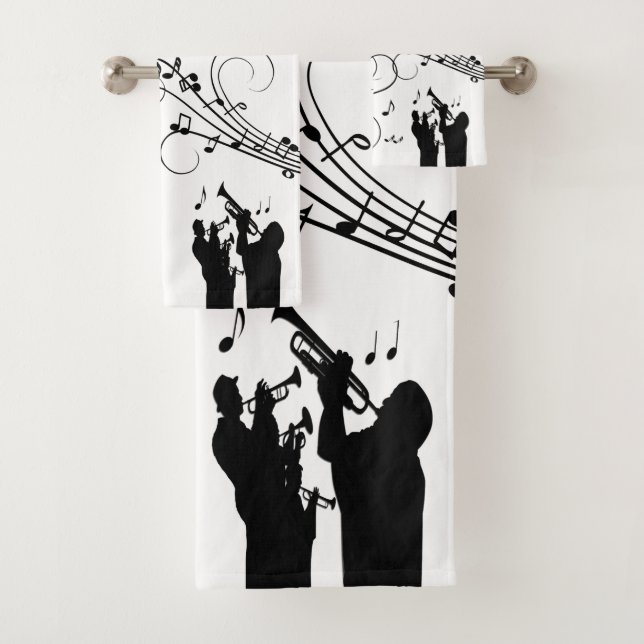 Horn Section Music Design Bath Towel Set (Insitu)