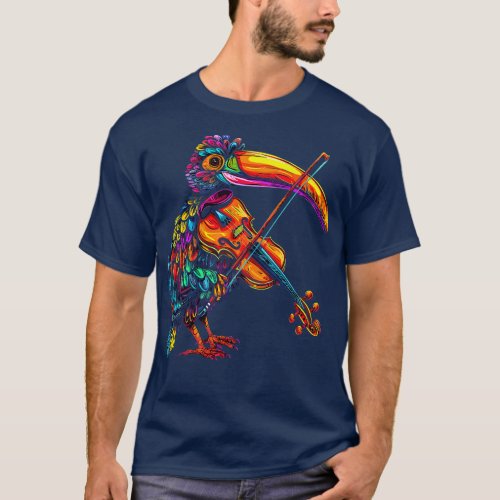 Hornbill Playing Violin T_Shirt