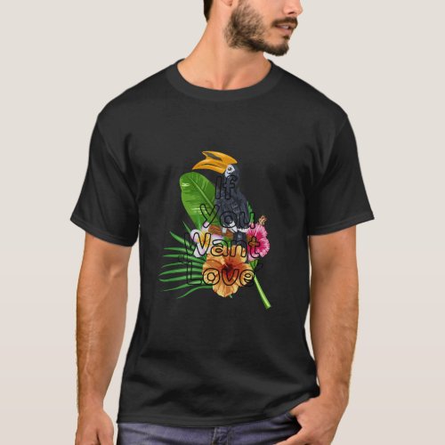 Hornbill T_shirts wildlife pattern T_shirts