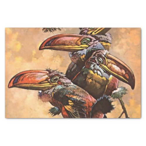 Hornbills Fantasy Art by Harry Rountree Tissue Paper