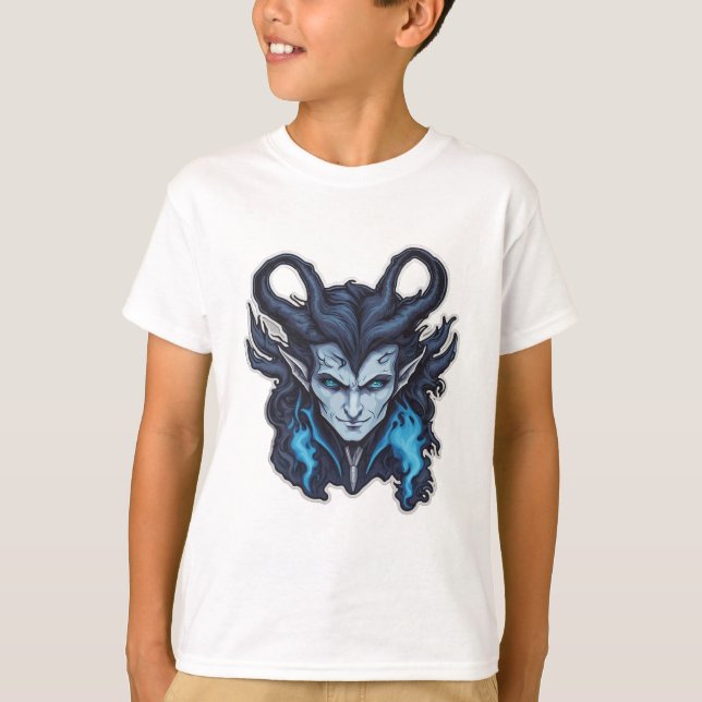 Horned blue vampire T-Shirt (Front)