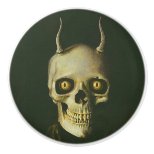 Horned Devil Skull Halloween Knob