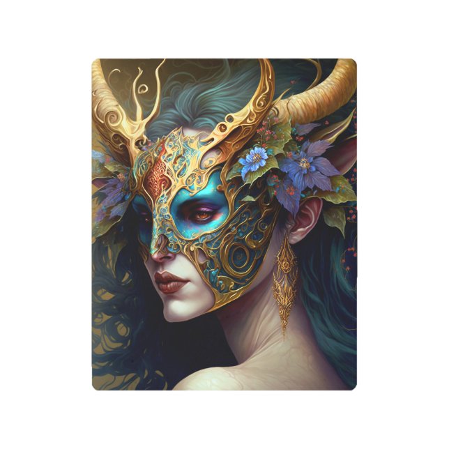 Horned Elf Woman Fantasy Art (Front)