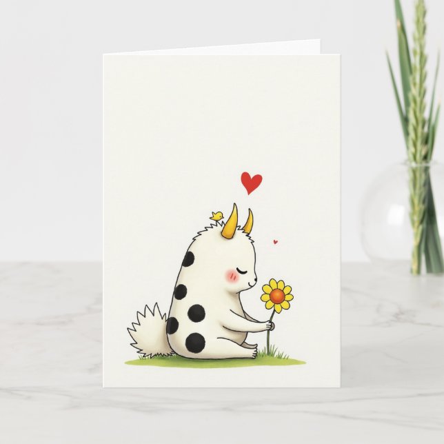 Horned Friend Mothers Day Love Card (Front)