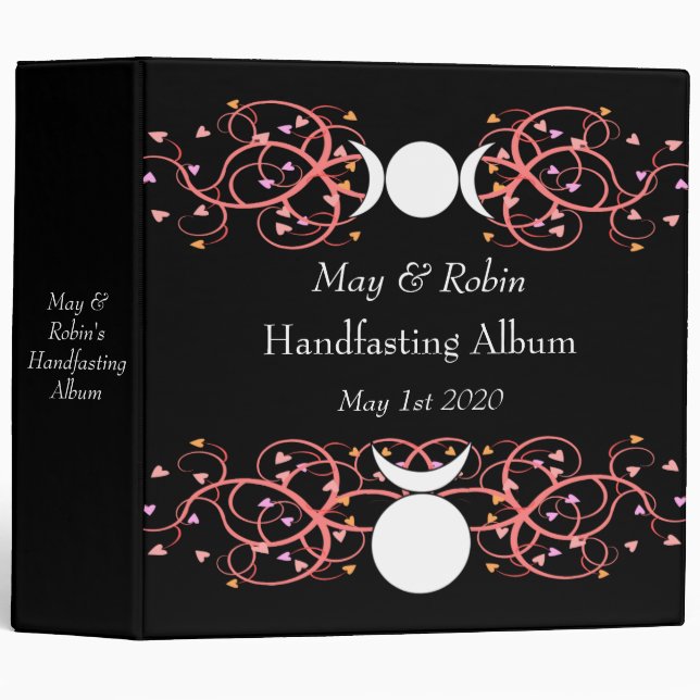 Horned God & Triple Goddess Wiccan Wedding Album 3 Ring Binder (Front/Spine)