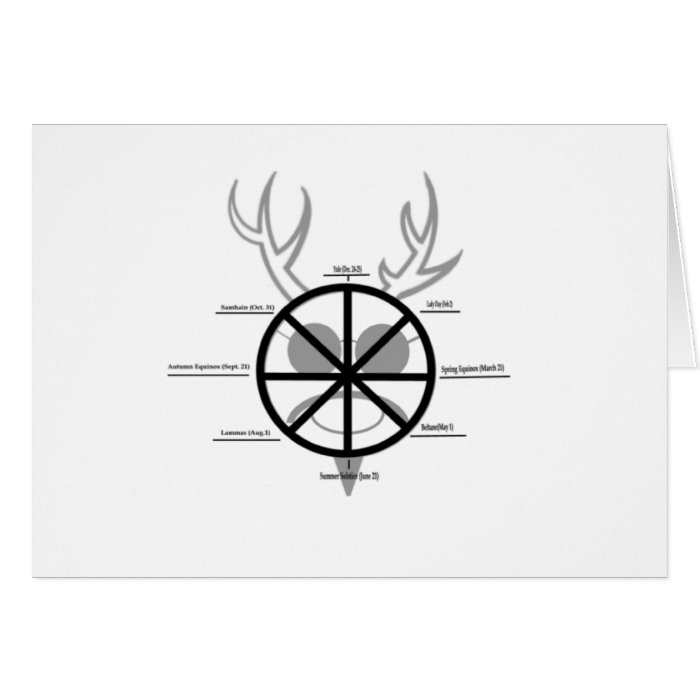 Horned God Wheel Of The Year Greeting Card