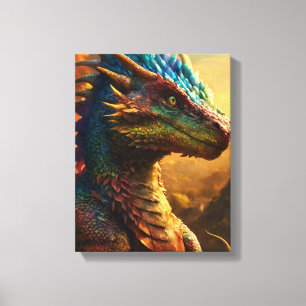 Horned Guardian: The Mythical Monitor Dragon" Canvas Print