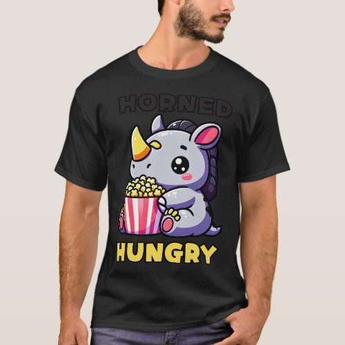 Horned hungry popcorn for lovers T_Shirt