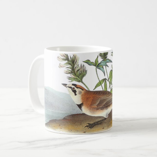 Horned Lark by Audubon Coffee Mug (Front Left)