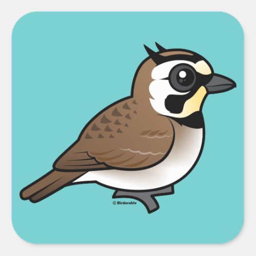 Horned Lark Square Sticker