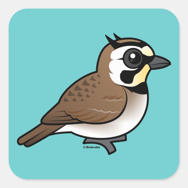 Horned Lark Square Sticker (Front)