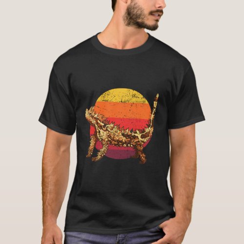 Horned Lizard Distressed Sunset T_Shirt