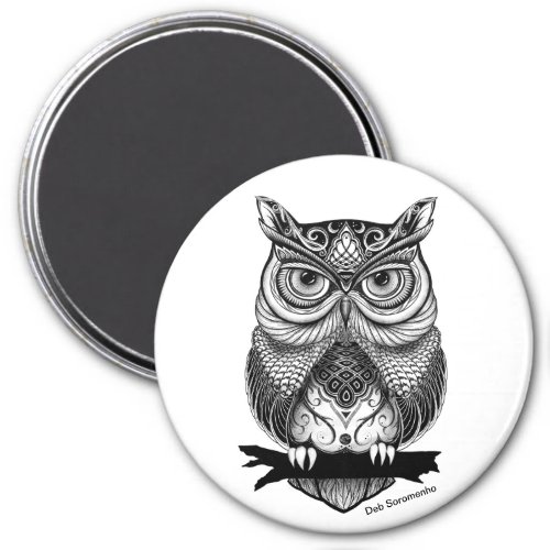 Horned Owl 3 inch magnet