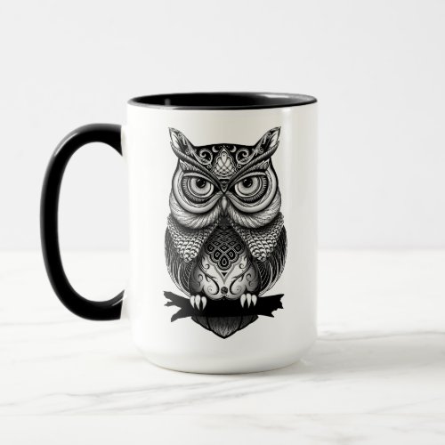 Horned Owl Graphic Mug