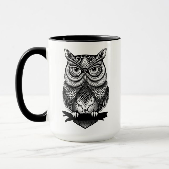 Horned Owl Graphic Mug (Left)