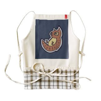 Horned Owl On Its Back Light Belly Drawing Design Zazzle HEART Apron
