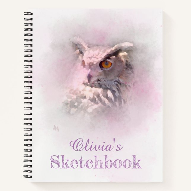 Horned Owl Sketchbook Notebook (Front)